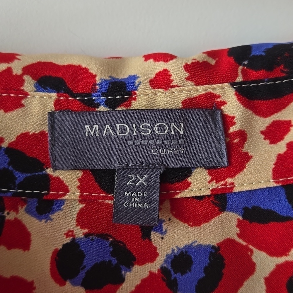 Madison Leopard Print Button Down Blouse - Picture 6 of 7